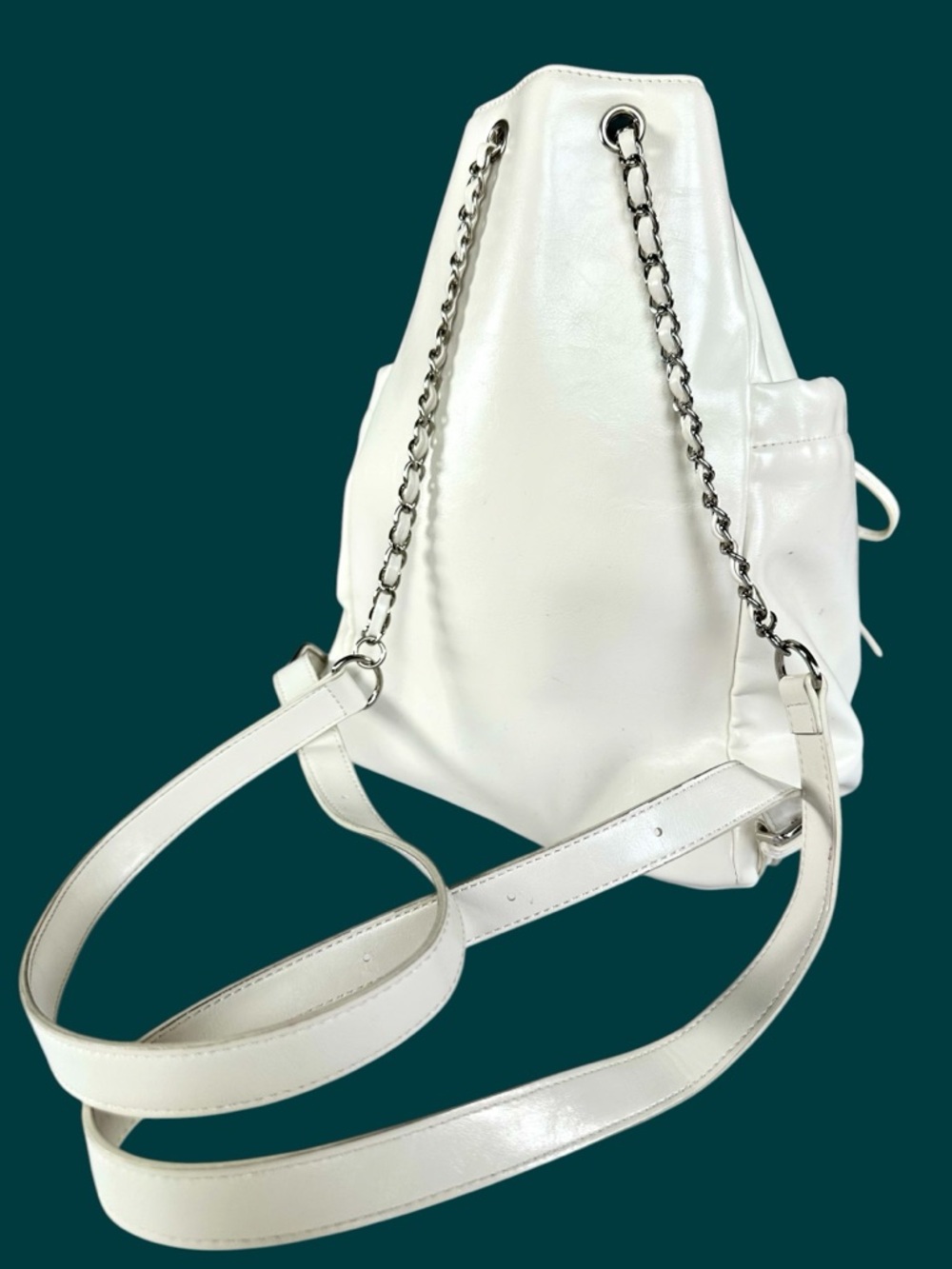 Matin Kim Leather Drawstring Ribbon Backpack - Picture 5 of 16